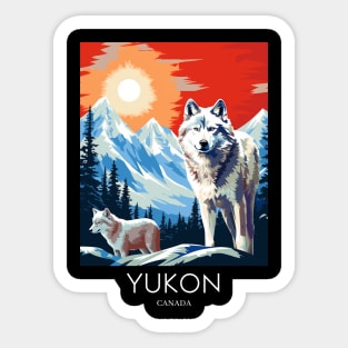 A Pop Art Travel Print of Yukon - Canada Sticker